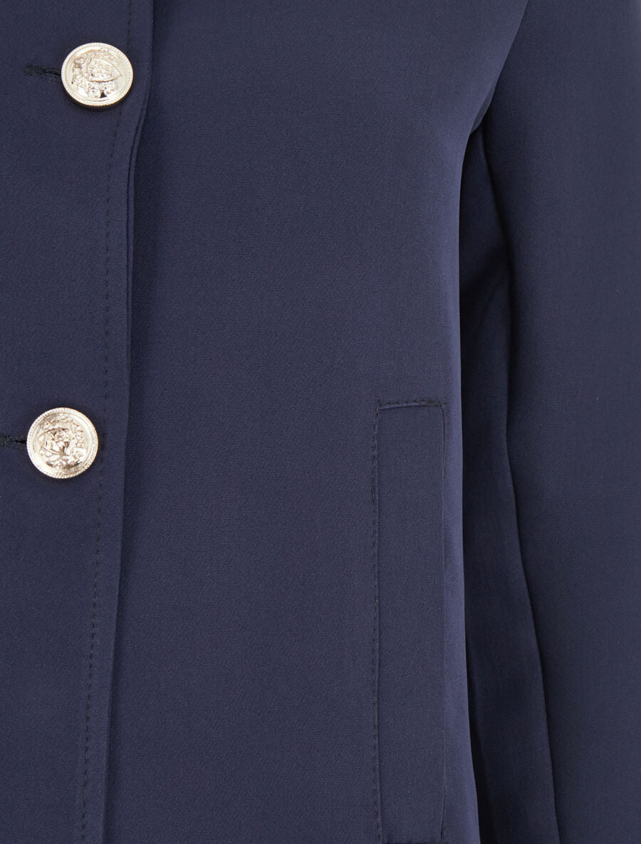 Veste courte à boutons stylisés - Marine - 3