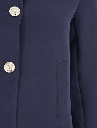 Veste courte à boutons stylisés - Marine - 3