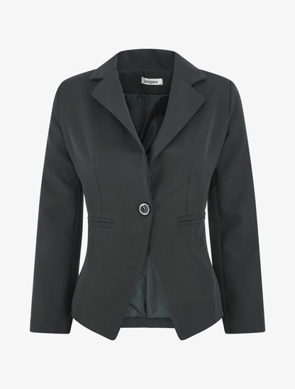 Veste mi-longue à poches décoratives - Noir - 4
