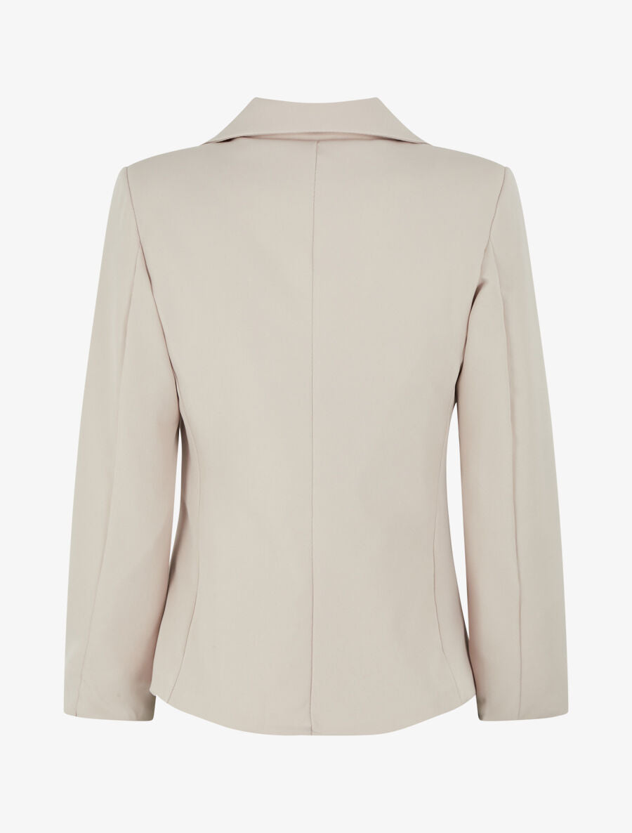 Veste mi-longue à poches décoratives - Beige - 2