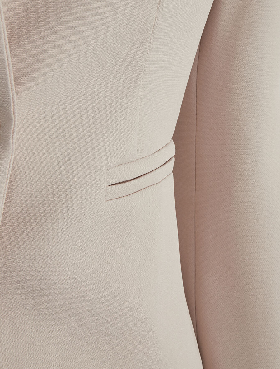 Veste mi-longue à poches décoratives - Beige - 3