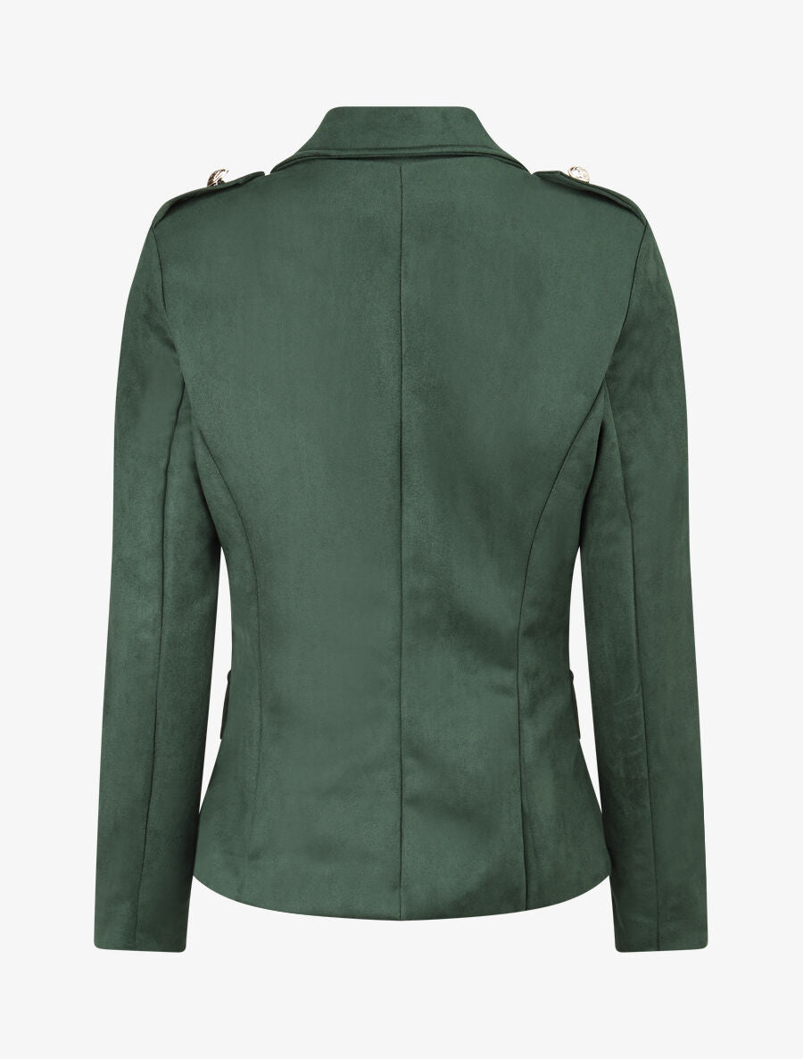 Veste mi-longue style officier - Vert sapin - 2