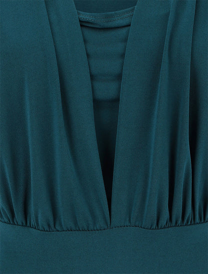 Body à décolleté plongeant - Bleu canard - 3