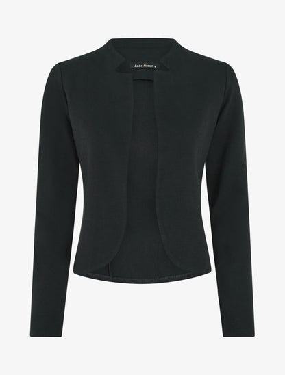 Veste courte ouverte à col cranté - Noir - 5