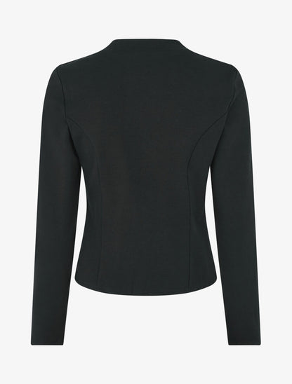 Veste courte ouverte à col cranté - Noir - 2