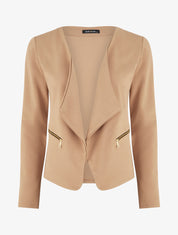 Blazer stretch à poches zippées - Camel - 6