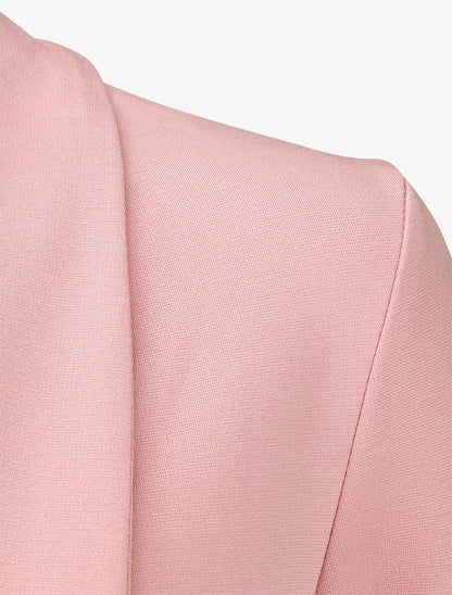 Blazer uni coupe droite - Vieux rose - 3