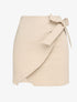 Mini-jupe portefeuille coupe droite - Beige - 1