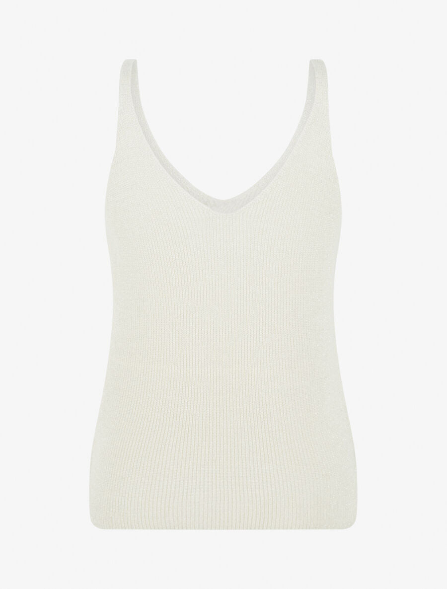 Débardeur en maille pailletée - Beige - 2
