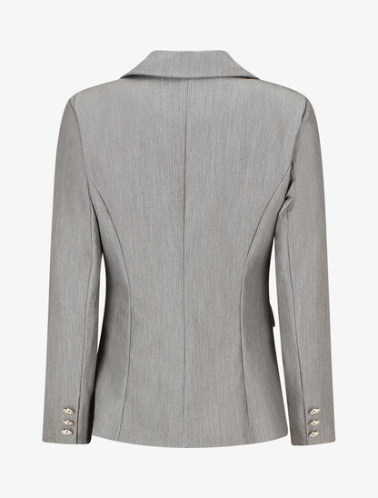 Blazer uni boutonné - Gris - 2