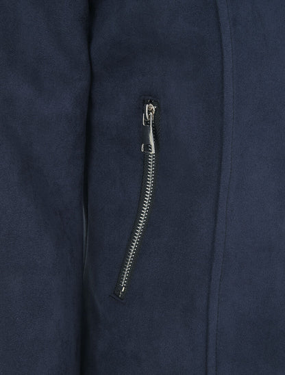Veste en suédine zippée - Marine - 3