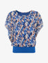 Blouse en voile à manches volantées - Bleu roi - 1