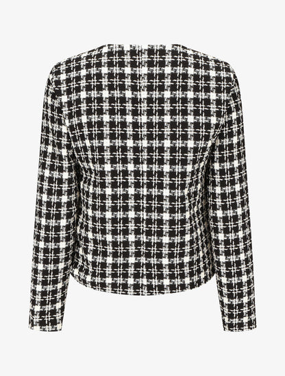 Veste en tweed boutonnée - Noir - 2