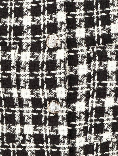 Veste en tweed boutonnée - Noir - 3