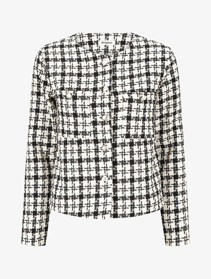 Veste en tweed boutonnée - Blanc - 4