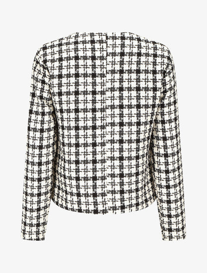 Veste en tweed boutonnée - Blanc - 2