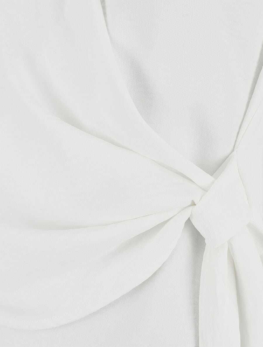 Top uni à nouer sur le côté - Blanc - 3