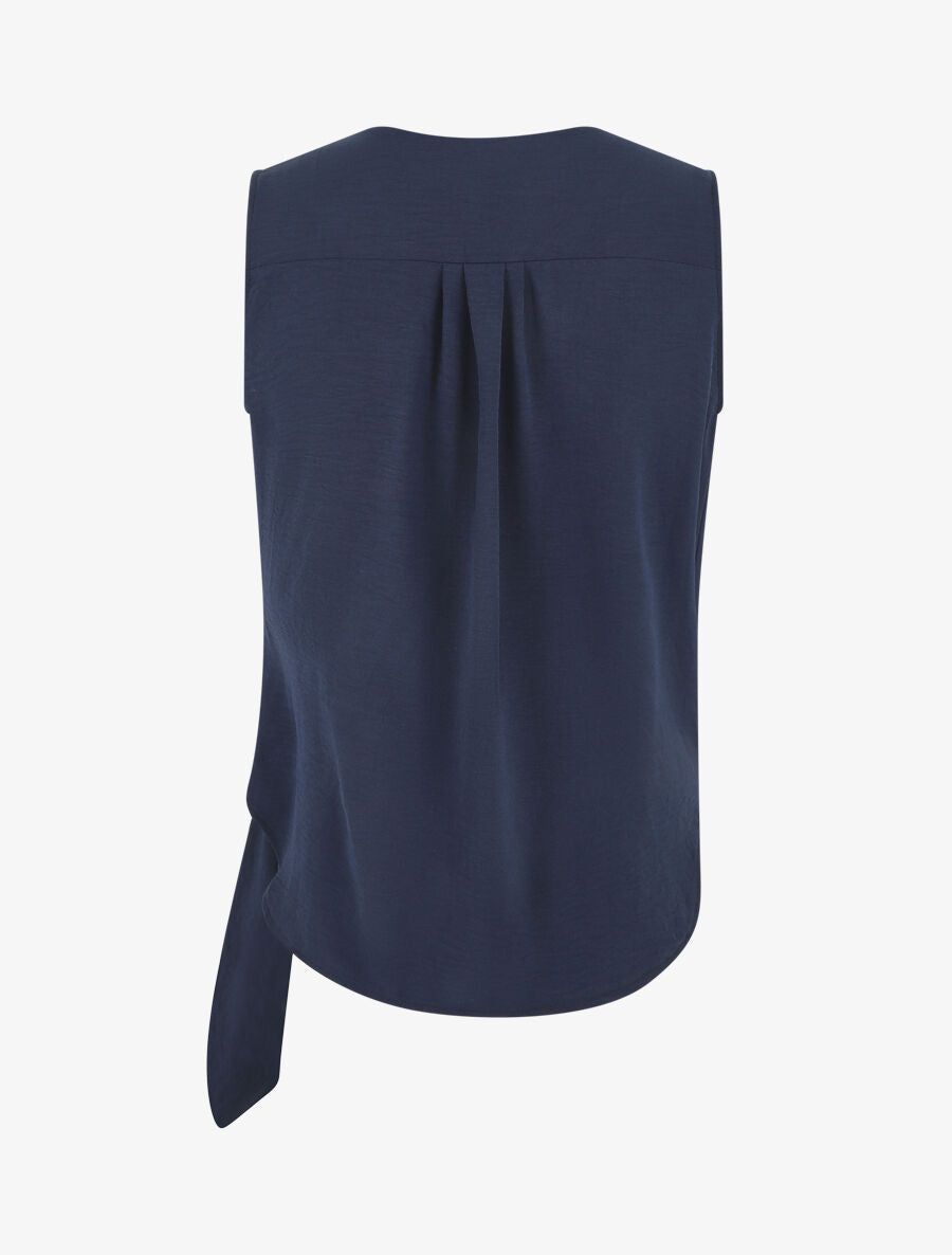 Top uni à nouer sur le côté - Marine - 2