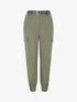 Pantalon cargo élastiqué uni - Kaki - 1