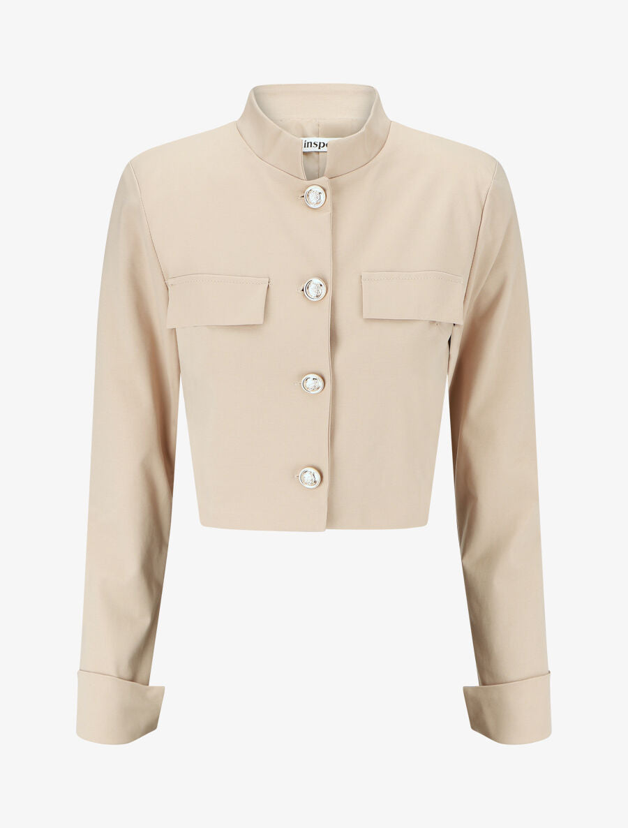 Veste courte boutonnée - Beige - 1