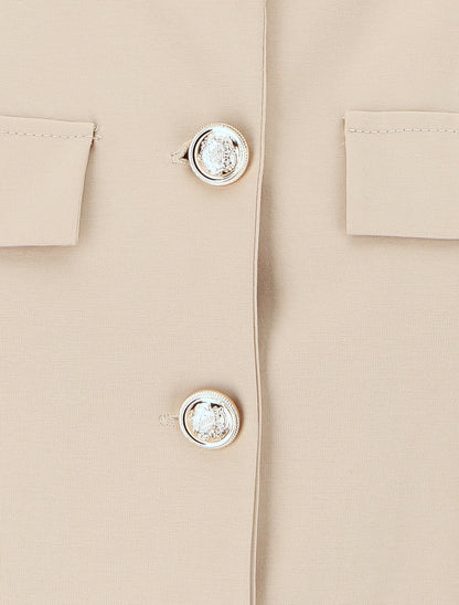 Veste courte boutonnée - Beige - 3