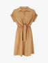 Robe unie à noeud et manches courtes - Camel - 4