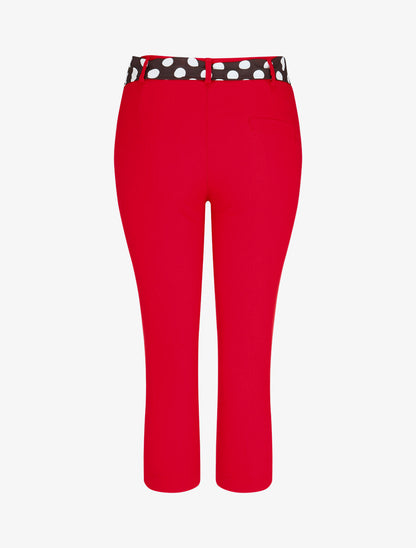 Pantacourt droit taille haute - Rouge - 2