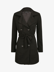 Trench droit court uni - Noir - 1