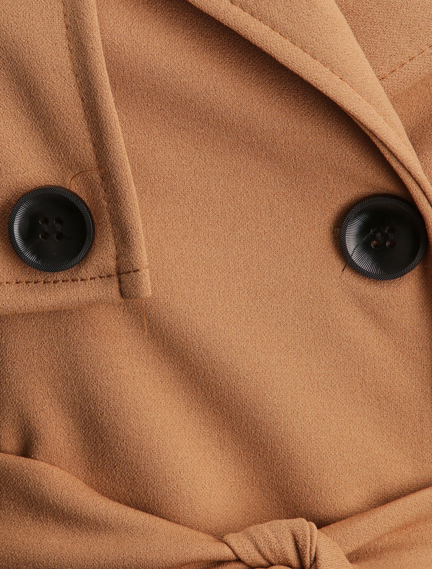 Trench droit court uni - Camel - 3