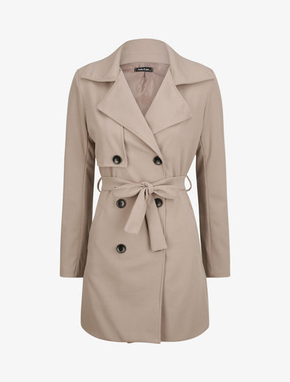 Trench droit court uni - Gris - 1