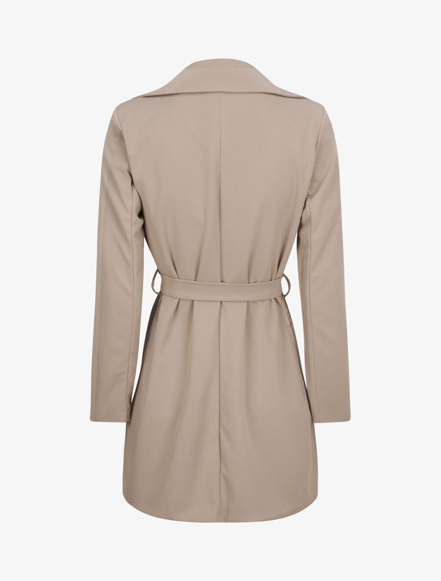 Trench droit court uni - Gris - 2