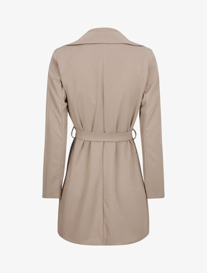 Trench droit court uni - Gris - 2