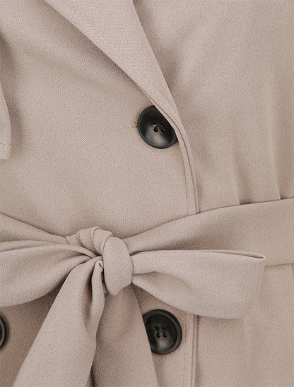 Trench droit court uni - Gris - 3