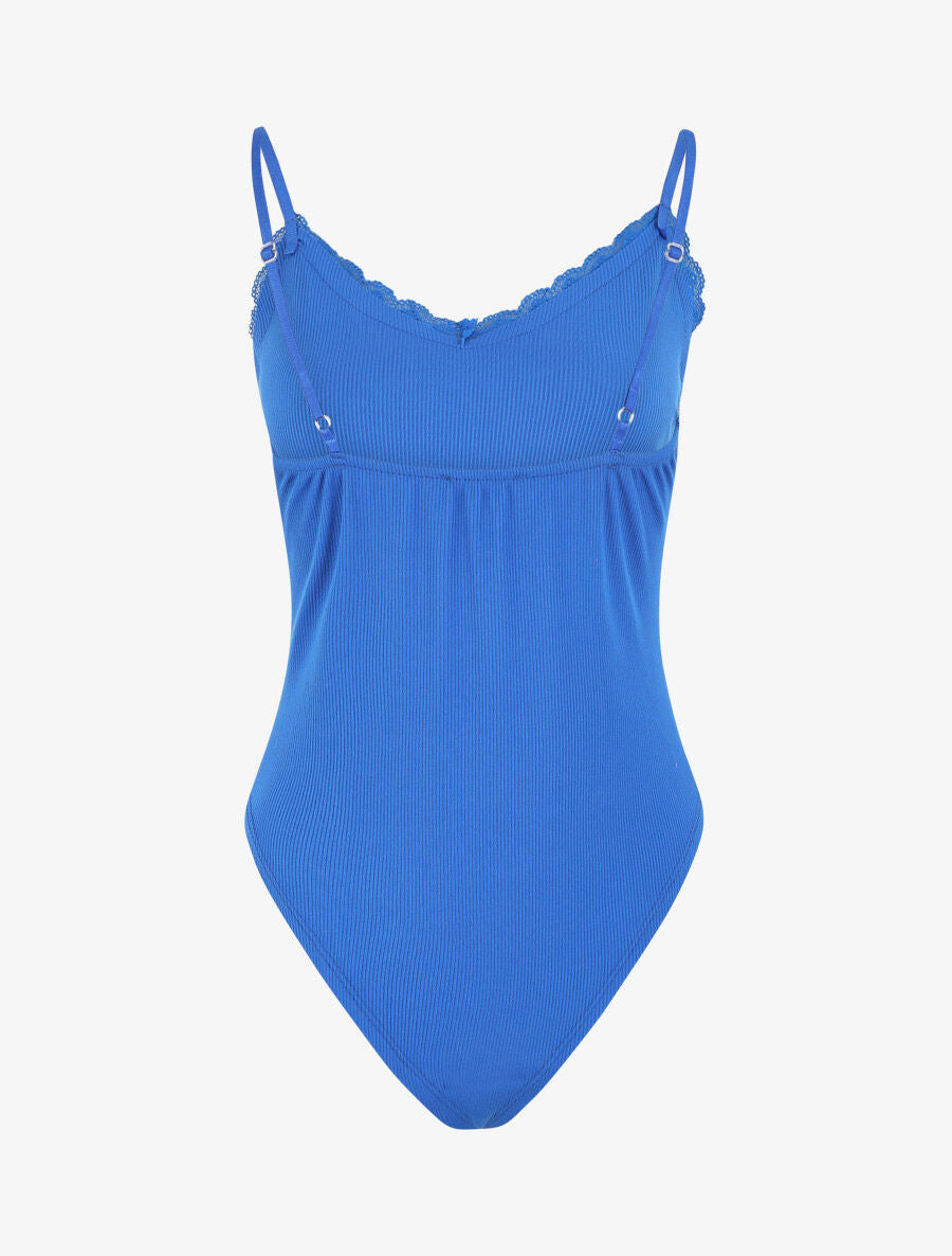 Body côtelé à fines bretelles - Bleu électrique - 2