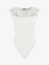 Body sans manches col V en dentelle - Blanc - 1