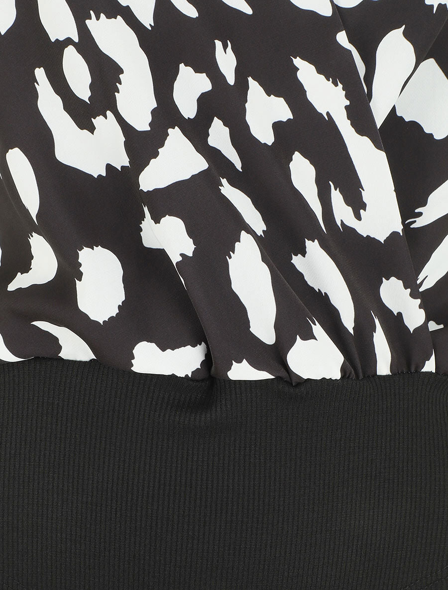 Body manches courtes imprimé léopard - Noir - 3