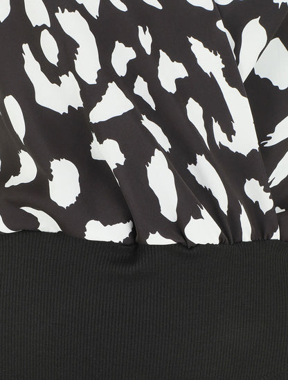 Body manches courtes imprimé léopard - Noir - 3