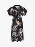 Robe chemise motif fleuri manches courtes - Noir - 4