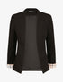 Blazer slim uni à revers imprimé carreaux - Noir - 1