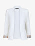 Blazer slim uni à revers imprimé carreaux - Blanc - 4