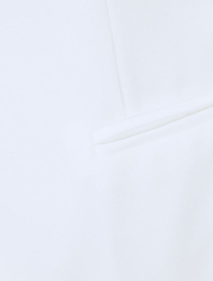 Blazer slim uni à revers imprimé carreaux - Blanc - 3