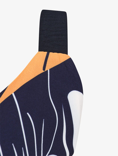 Top feuillage à nouer aux épaules - Marine - 3