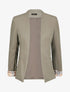 Blazer slim uni à revers imprimé carreaux - Gris - 1