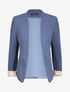Blazer slim uni à revers imprimé carreaux - Bleu - 4