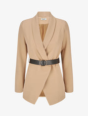 Blazer uni ceinturé - Camel - 5