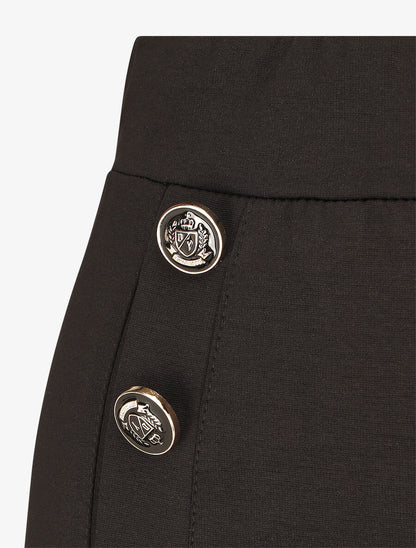 Pantalon uni à boutons décoratifs - Noir - 3