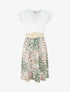 Robe mi-longue à jupe imprimé tropical - Kaki - 1