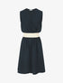 Robe mi-longue évasée sans manches - Marine - 4