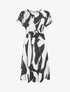 Robe élastiquée imprimé abstrait - Noir - 1