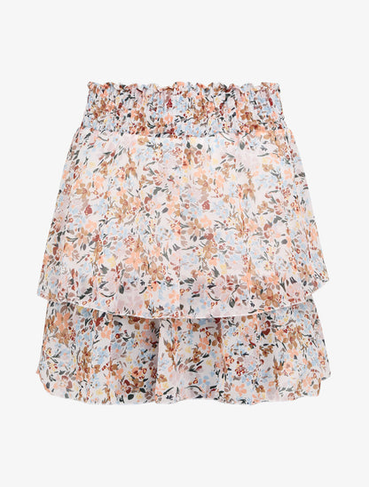 Mini-jupe patineuse à imprimé fleuri - Blanc - 4